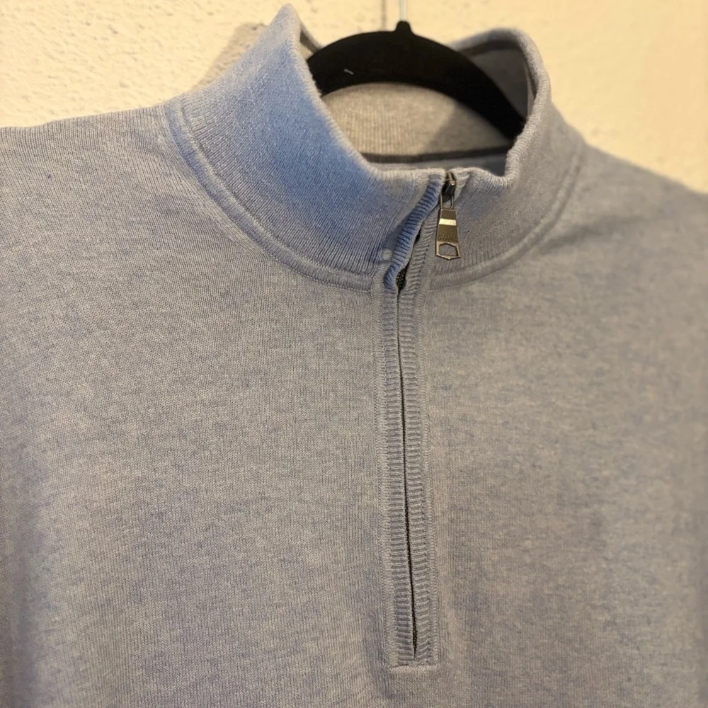 Banana Republic Men’s 1/4 Zip Sweater Large Cashmere Pima Cotton Long Sleeve
